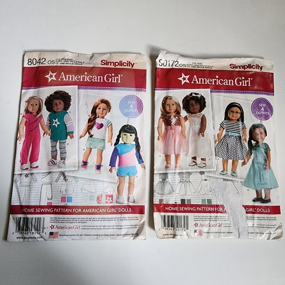 Simplicity American Girl 18" Doll Clothes Patterns 8042 S0172 Sewing